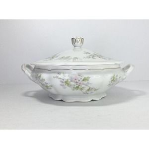 Antique ca 1900s Vienna VNN15 Porcelain Lidded Round Serving Bowl 9 1/5” Austria